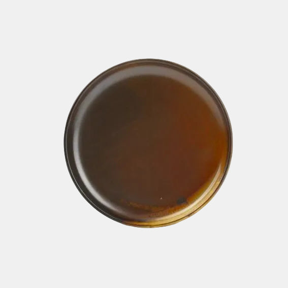 Plato postre de porcelana Escura marrón. ø20 cm - 6 Uds. - Klimer