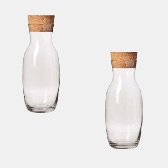 Botella de cristal con tapón de corcho. ø7,3 x 24,5 cm. 1000 ml - 1 Ud. - Klimer