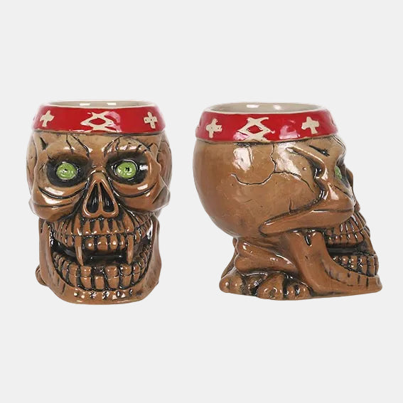 Vaso Tiki de porcelana calavera pirata Jua. 12 x 11 cm. 35 cl - 6 Uds. - Klimer
