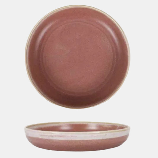 Ensaladera de porcelana Aljarafe rosa. ø22 cm - 6 Uds. - Klimer