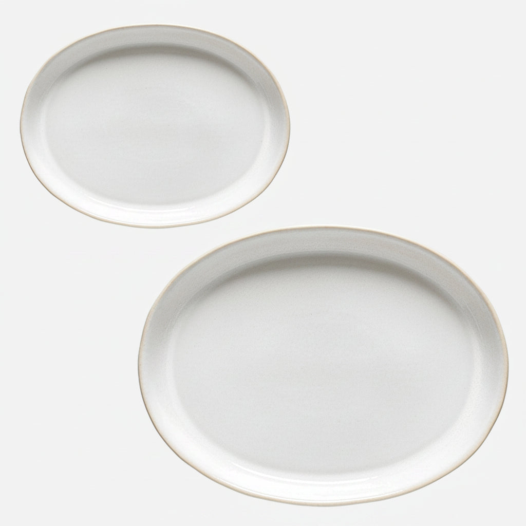 Fuente de gres oval Roda blanca. ø40 cm - 1 Ud. - Klimer