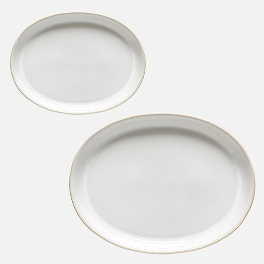 Fuente de gres oval Roda blanca. ø40 cm - 1 Ud. - Klimer