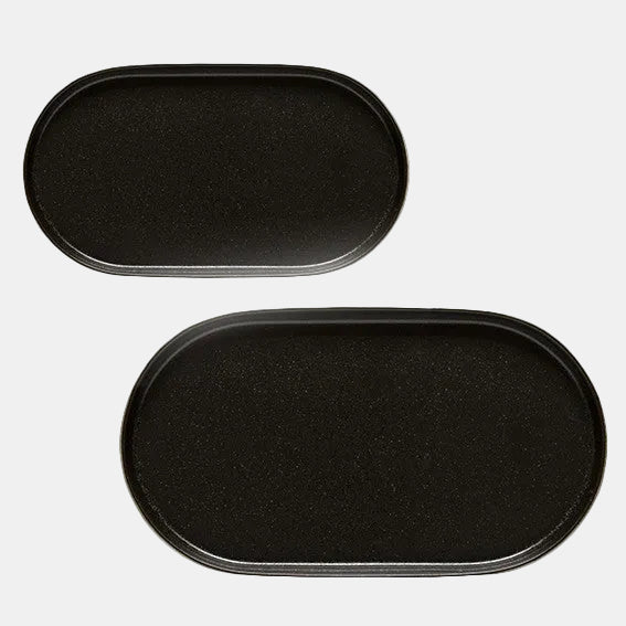 Fuente de gres oval Notos Latitude Black. 37 x 20,5 x 3,1 cm - 1 Ud. - Klimer