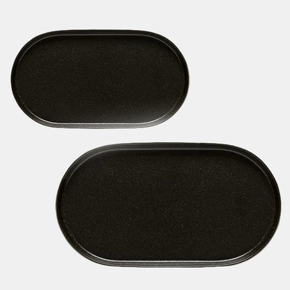 Fuente de gres oval Notos Latitude Black. 37 x 20,5 x 3,1 cm - 1 Ud. - Klimer