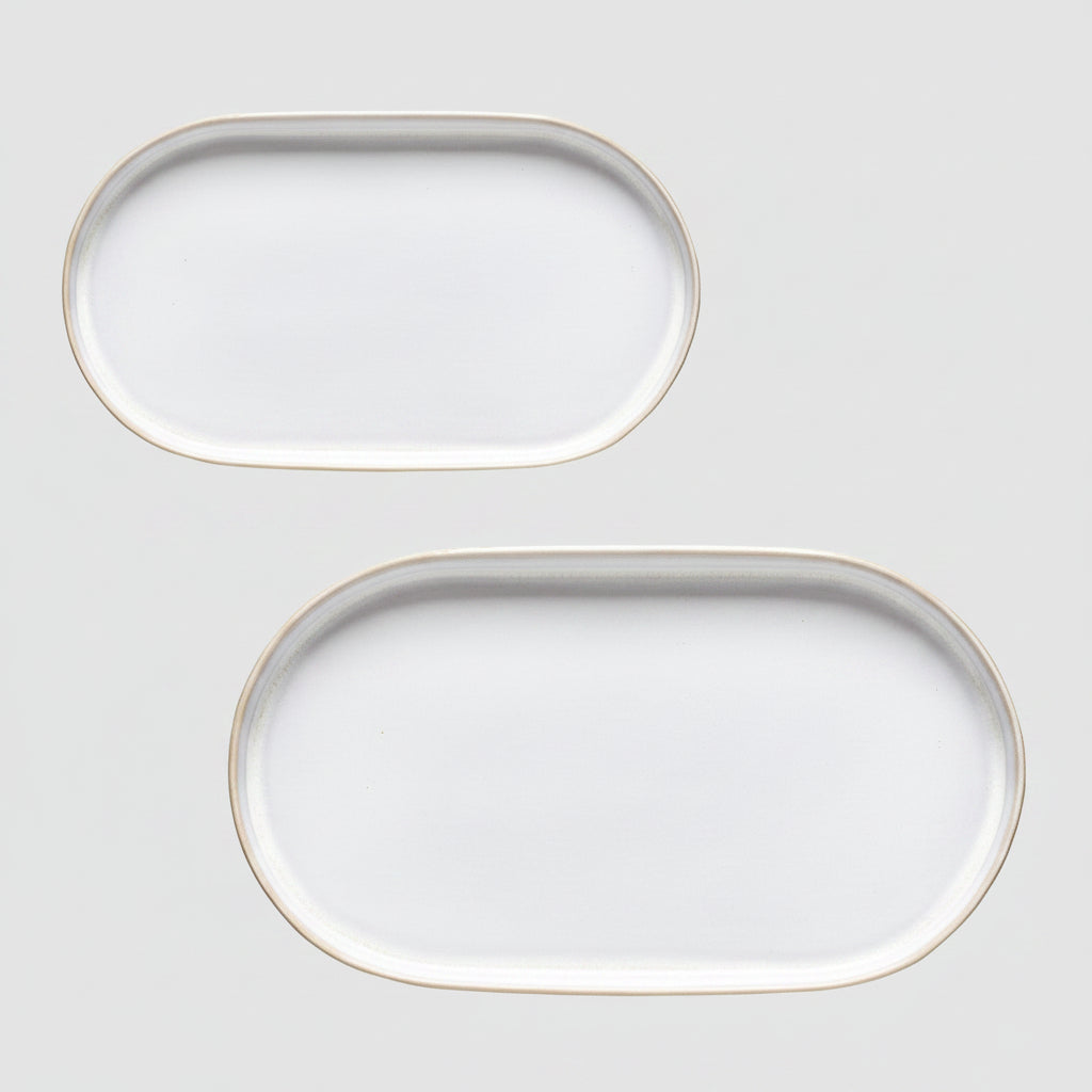 Fuente de gres oval Notos Dune Path. 37 x 20,5 x 3,1 cm - 1 Ud. - Klimer
