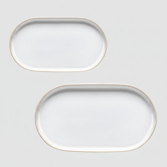 Fuente de gres oval Notos Dune Path. 37 x 20,5 x 3,1 cm - 1 Ud. - Klimer