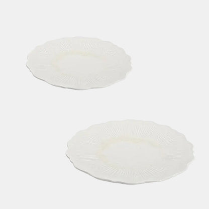 Plato llano de porcelana Floret Blanco. Varias medidas - 4 Uds. - Klimer