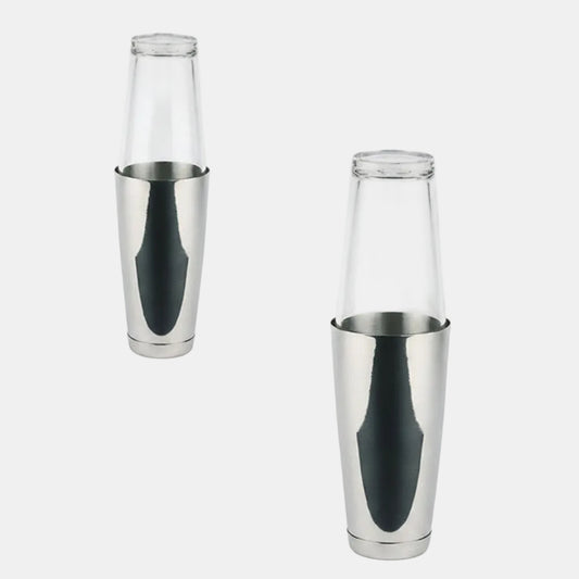 Coctelera Boston acero inox con vaso de vidrio ø9 x 30 cm. 700 ml. Varios colores - 1 Ud. - Klimer