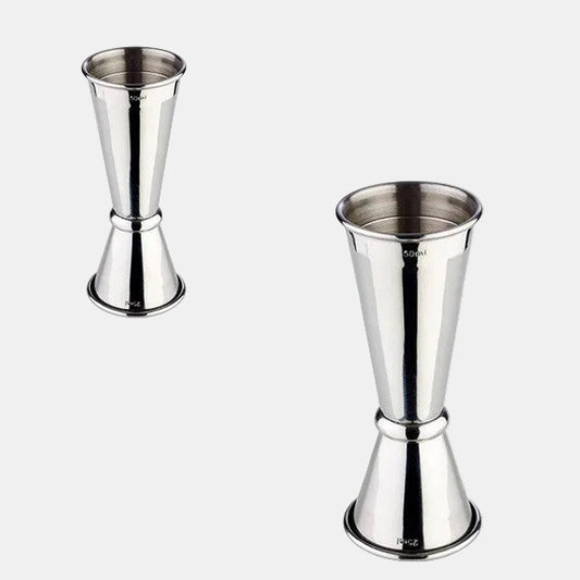 Medidor doble acero inox brillo 2,5/5 cl. Varios colores - 1 Ud. - Klimer