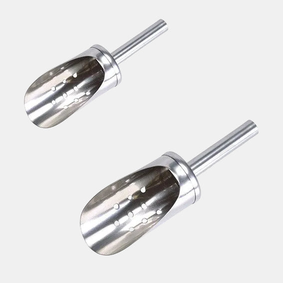 Pala para hielo acero inox con agujeros. ø5 x 19,5 cm - 1 Ud. - Klimer