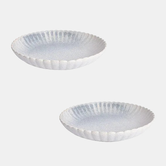Plato hondo de porcelana Dune azul. ø25,5 cm - 4 uds. - Klimer