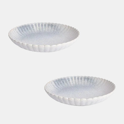 Plato hondo de porcelana Dune azul. ø25,5 cm - 4 uds. - Klimer
