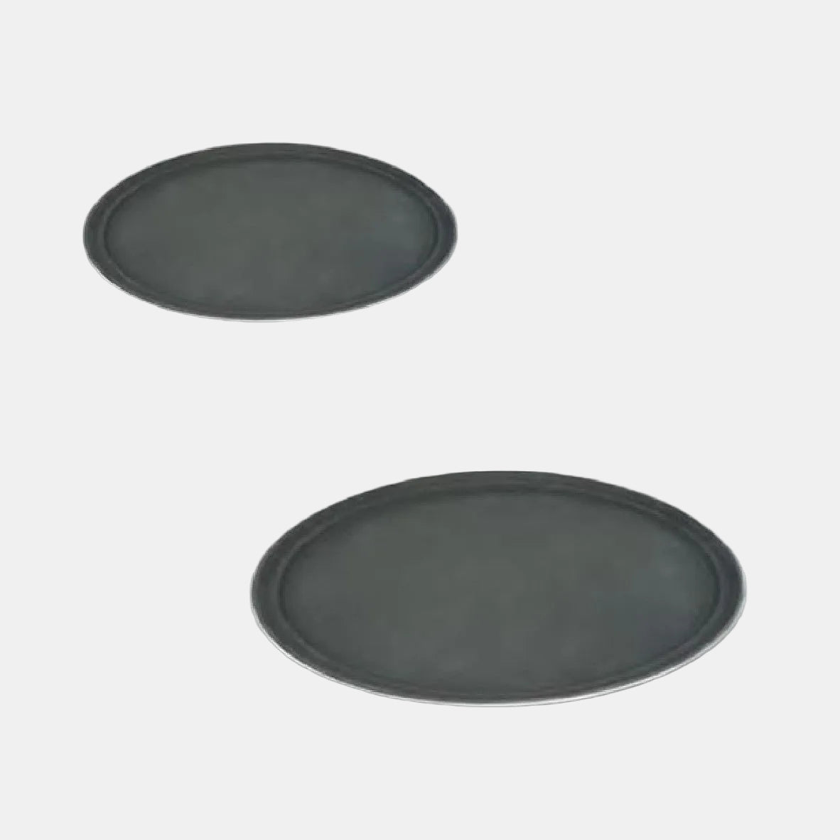 Bandeja oval de camarero negra antideslizante. 56 x 68 cm - 6 Uds. - Klimer