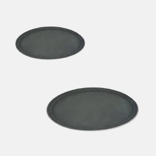 Bandeja oval de camarero negra antideslizante. 56 x 68 cm - 6 Uds. - Klimer
