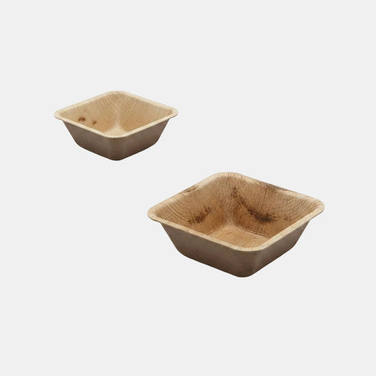 Bowl cuadrado de hoja de palma. Varias medidas - 100 Ud.