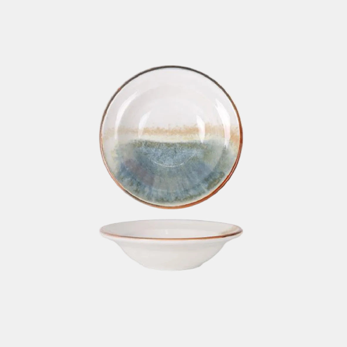 Prato de degustação porcelana Caravansar. ø16 x 4 cm - 6 Unidades.