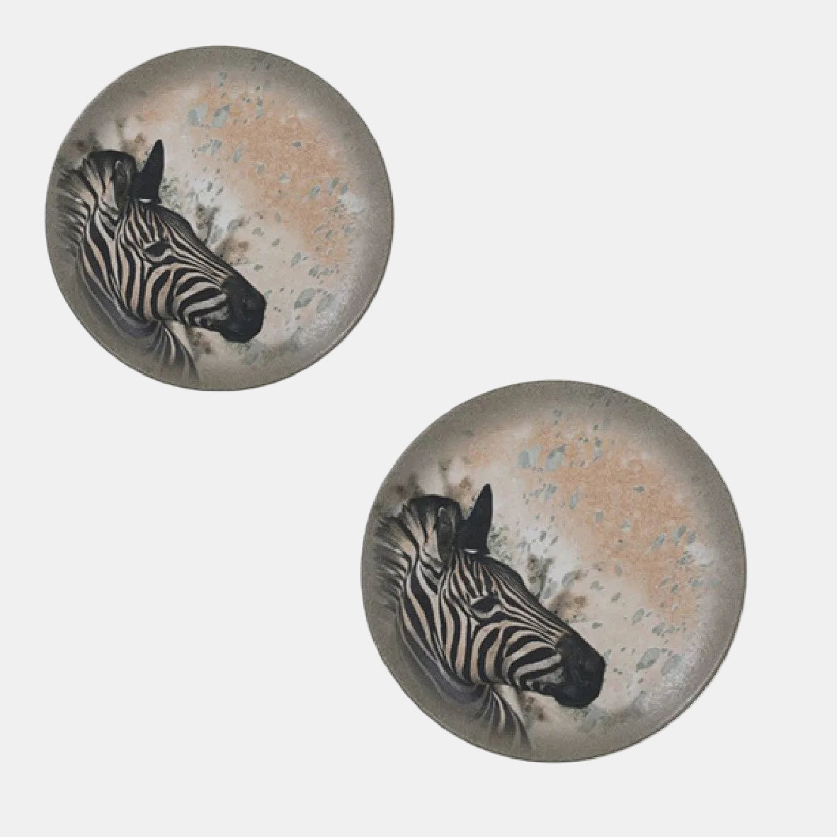 Prato raso em porcelana "Savanna" Zebra 25 cm - 12 unidades