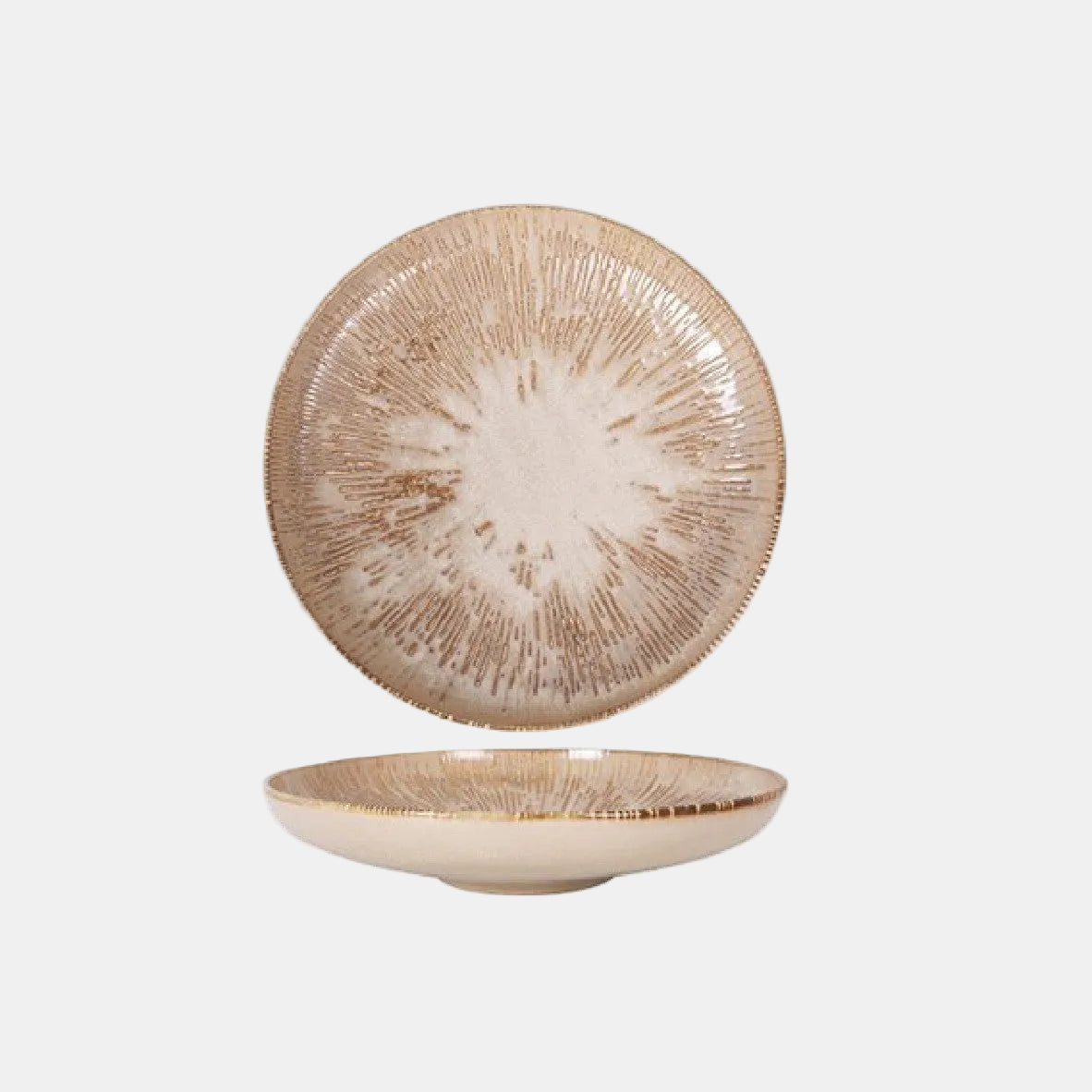 Prato de massa porcelana castanha Hygge Barroco I. ø28 cm - 6 Unidades