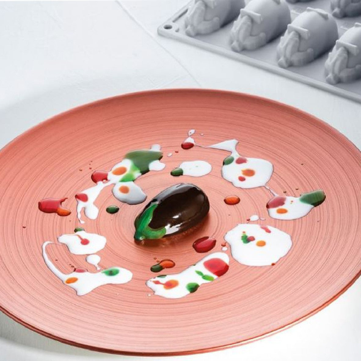 Molde de silicone em forma de beringela. 30 x 17,5 cm 12 cavidades - 1 unidade.