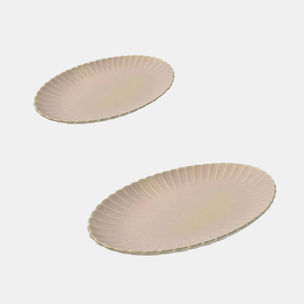 Travessa oval em porcelana Dune rosa. 41 x 26 cm - 4 Uds.