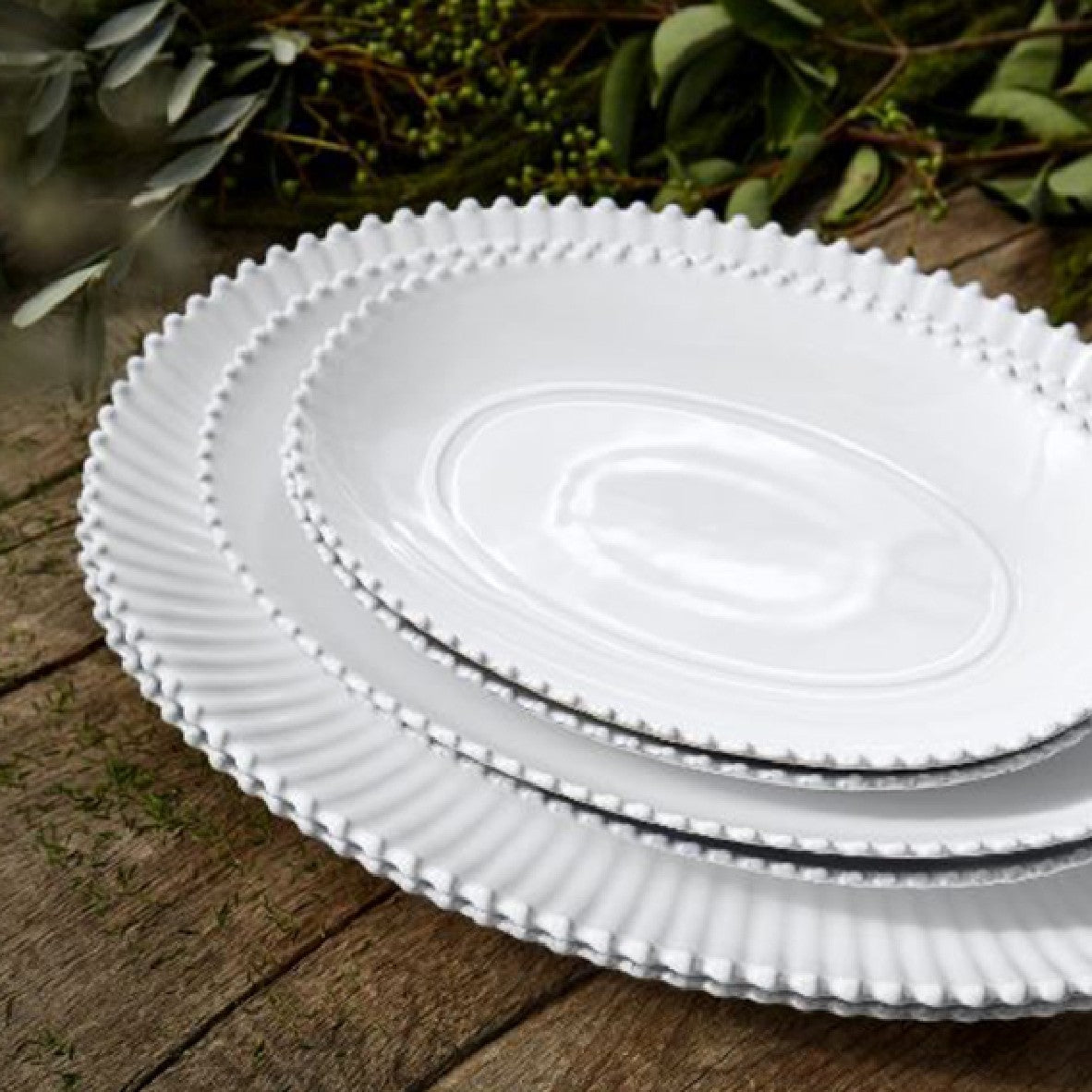 Tabuleiro Oval de porcelana Pearl. Várias medidas - 1 Unid.