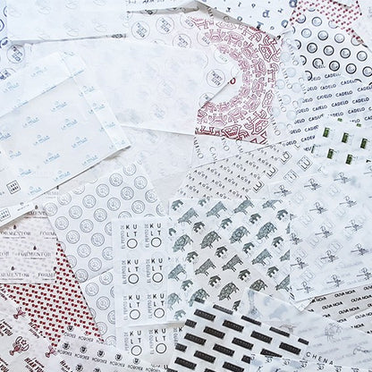 Papel parafinado personalizado, 1 cor de tinta, 30x30 cm. Vários formatos.