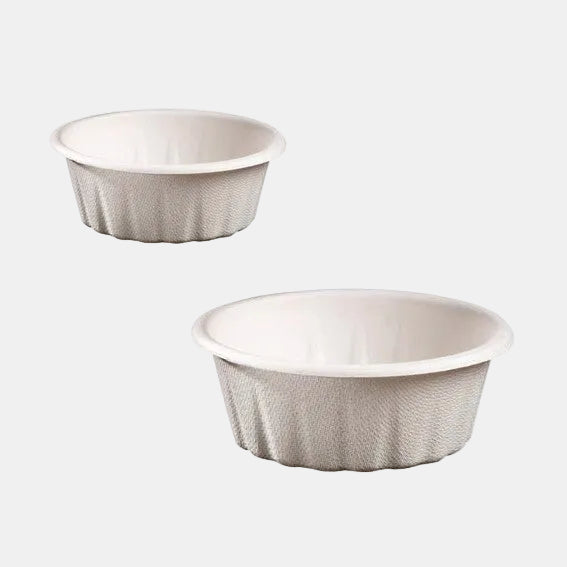 Mini taça ramekin polpa de cana branca. ø10,3 x 3,9 cm. 200 ml - 100 Unid.
