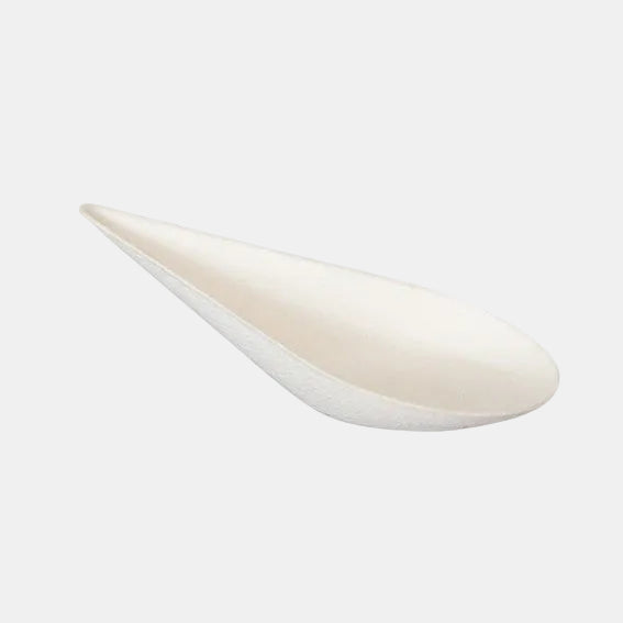 Colher de degustação em pasta de cana-de-açúcar Mussel. Vários tamanhos - 100 unidades