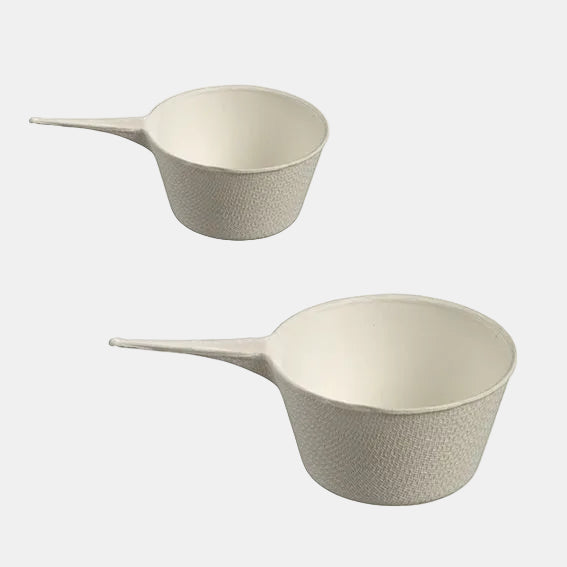 Mini caçarola de polpa de cana-de-açúcar biodegradável. 3 x 9 x 5 cm - 100 Unidades