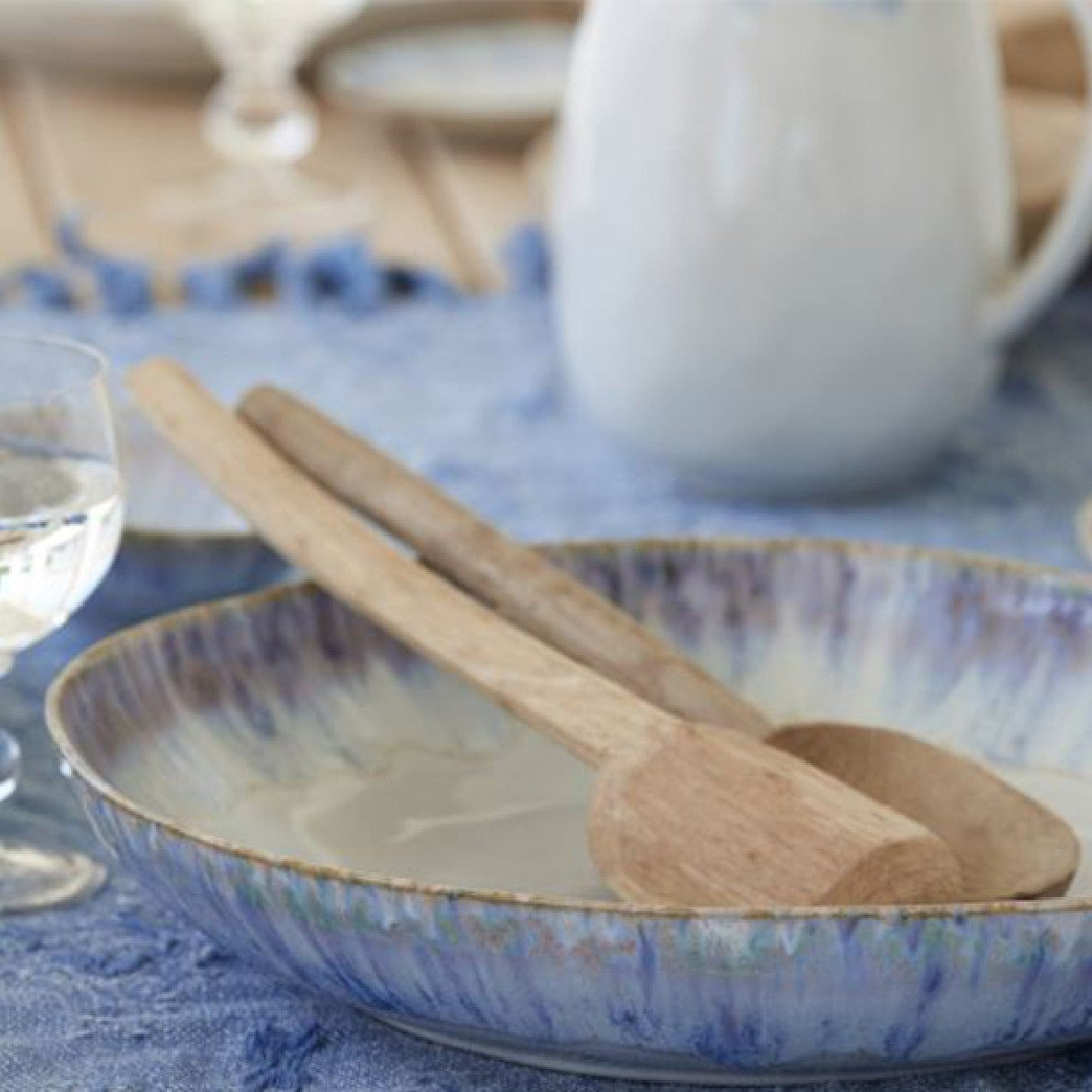 Taça oval Brisa Ria Azul. Vários tamanhos e quantidades.