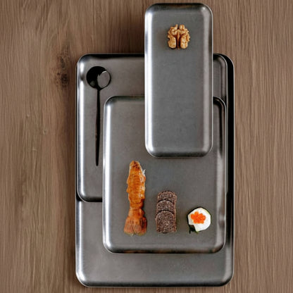 Bandeja plata vieja inox vintage. Varias medidas - 12 uds.