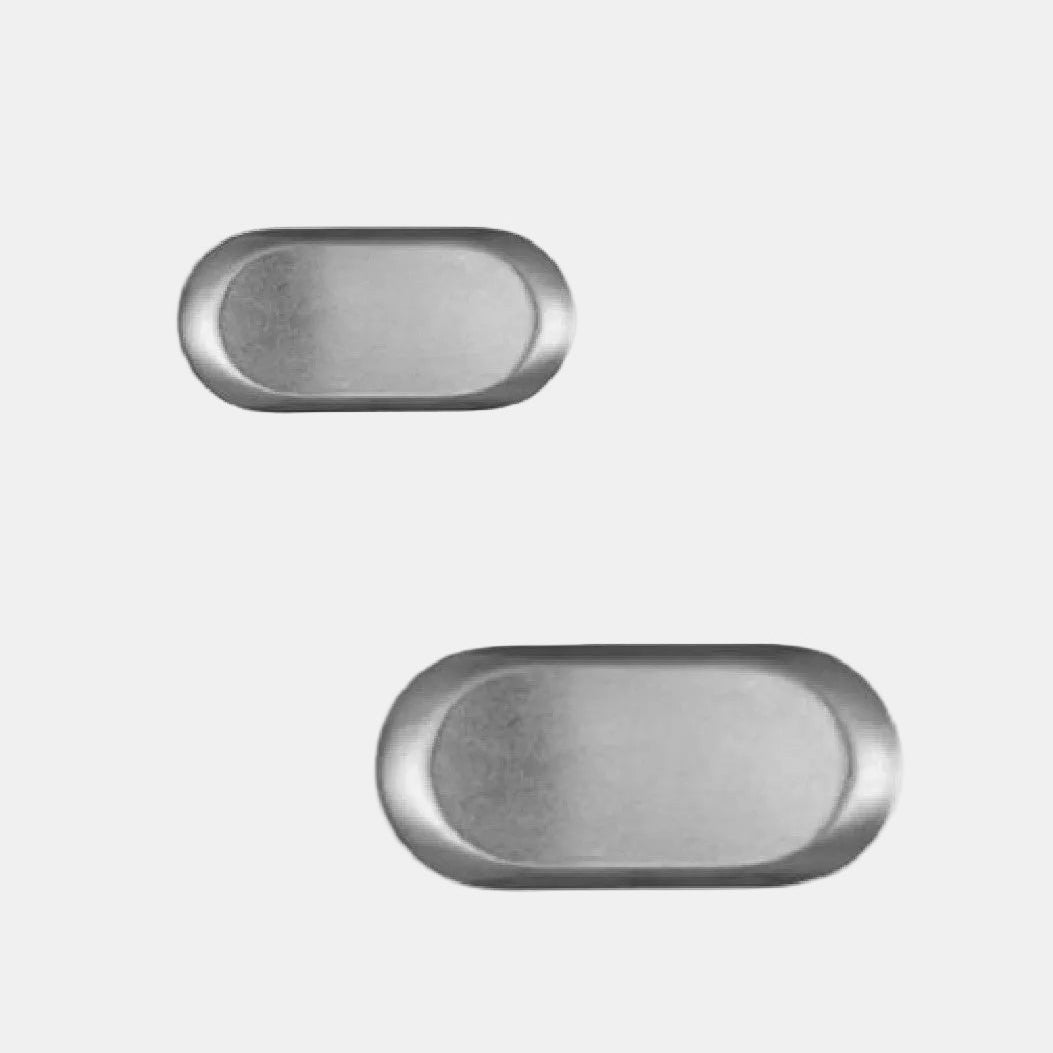 Tabuleiro oval prata velha inox vintage. Várias medidas - 12 unid.