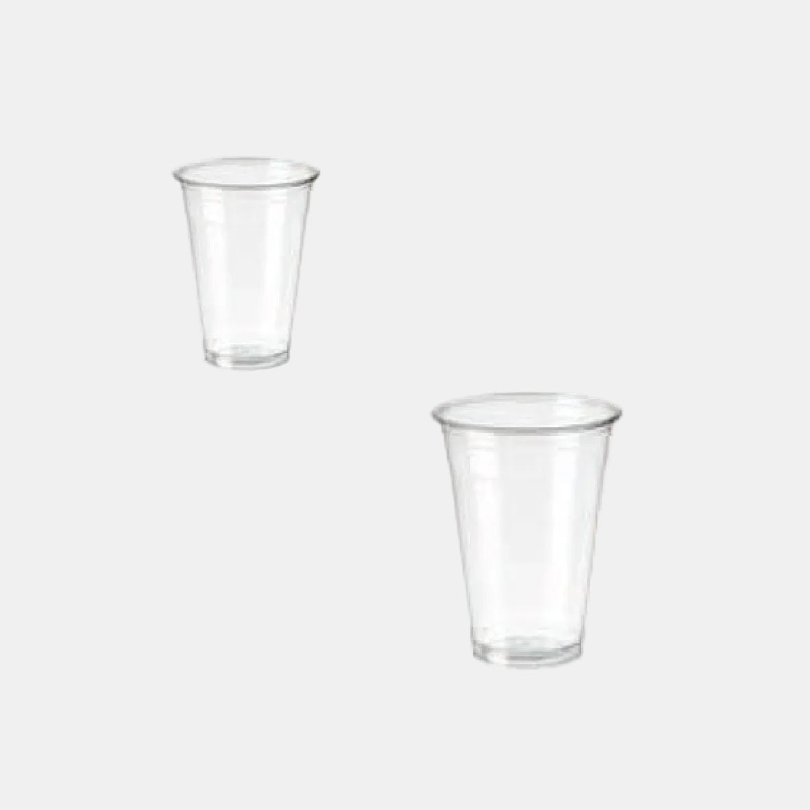 Vaso plástico reciclable RPET transparente. ø9.5 cm. Varias medidas - 1000 Uds. - Klimer