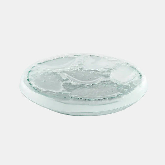 Bandeja de cristal para presentación de 6 ostras. ø26 x 4 cm - 1 Ud
