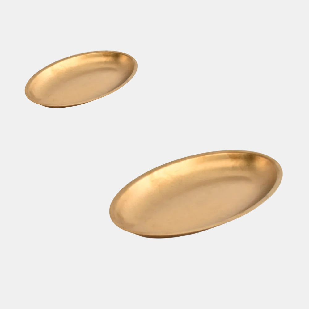 Oval platter, antique gold, 30 x 18.5 cm (6 units)
