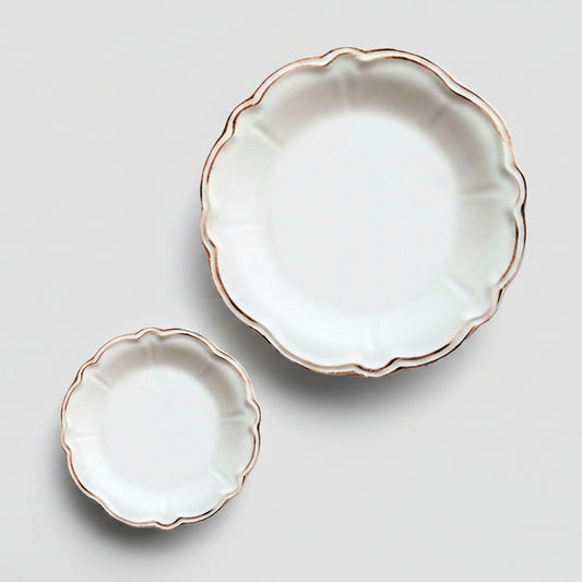 Vintage colonial style deep plate. 21 cm (6 pcs)
