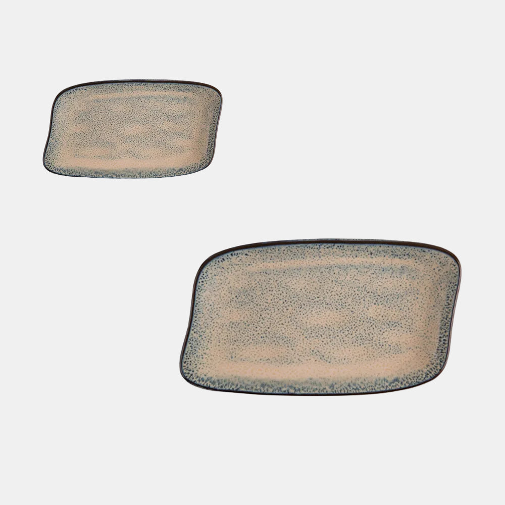 Bandeja rectangular azul beige Charma. Varias medidas - 6 Uds.