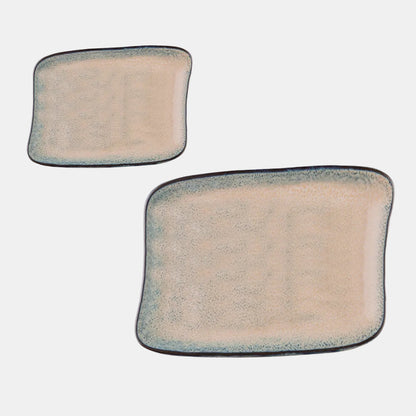 Bandeja rectangular azul beige Charma. Varias medidas - 6 Uds.