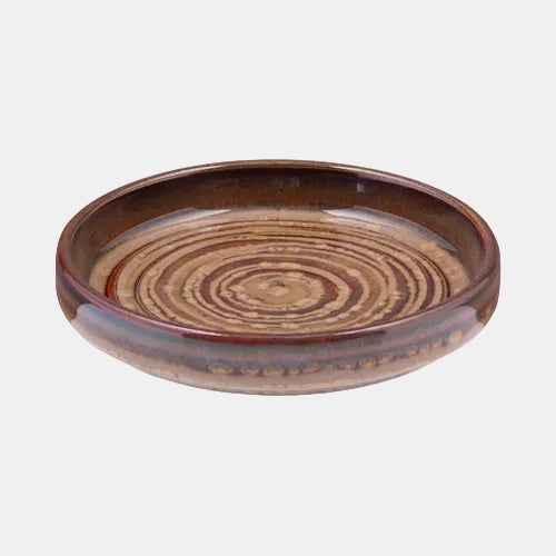 Plato llano pequeño Hazel marron-rojo. ø10 x 2 cm - 6 Uds.