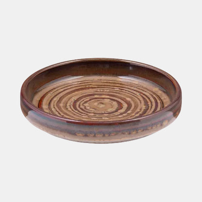 Plato llano pequeño Hazel marron-rojo. ø10 x 2 cm - 6 Uds.