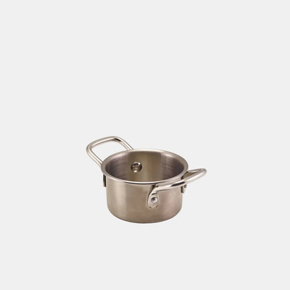 Mini cazuela acero inox. 8.6 x 4.7 cm - 12 Uds.