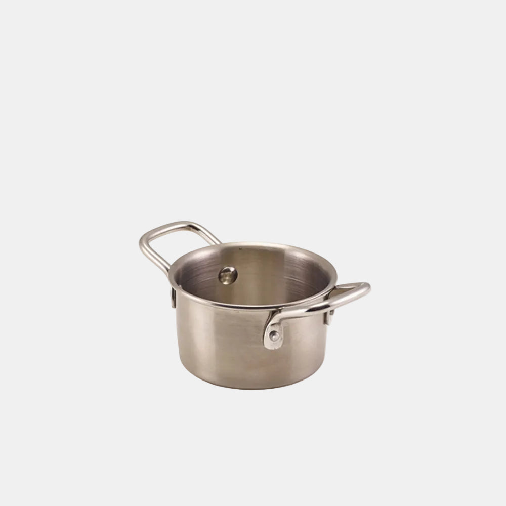 Mini cazuela acero inox. 8.6 x 4.7 cm - 12 Uds.