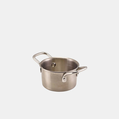 Mini cazuela acero inox. 8.6 x 4.7 cm - 12 Uds.