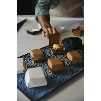Mini black cardboard box for hamburger, 8x9x5 cm. (100 units)