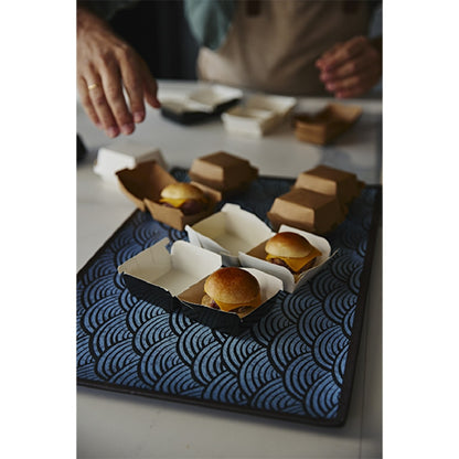 Mini black cardboard box for hamburger, 8x9x5 cm. (100 units)