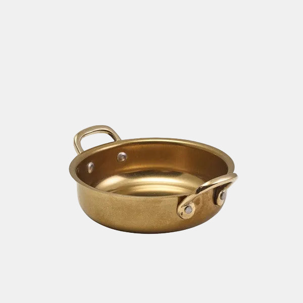 Cazuela dorada vintage con asas.  Varias medidas - 6 Uds