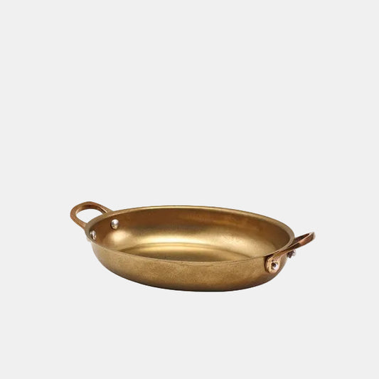 Oval gold platter with handles. Various sizes. 6 units.