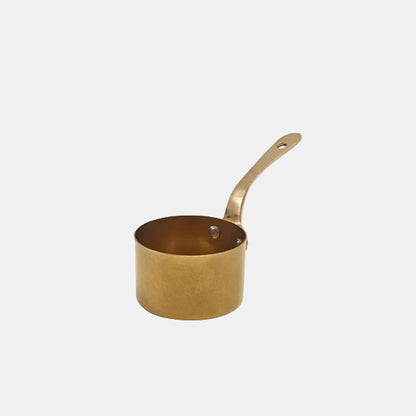 Mini gold saucepan with handle. Various sizes. 6 units.