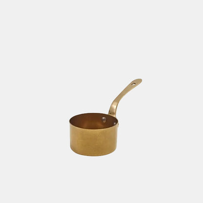Mini gold saucepan with handle. Various sizes. 6 units.