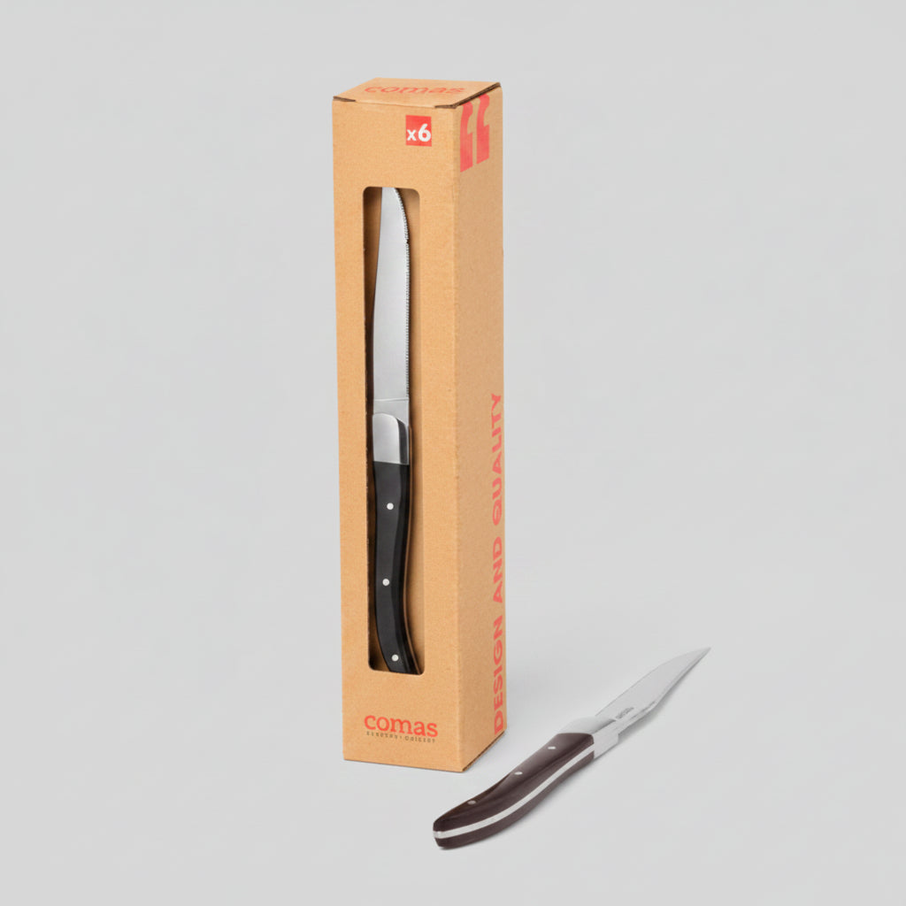 Cuchillo chuletero ACR Negro. 22.5 cm - 6 uds.